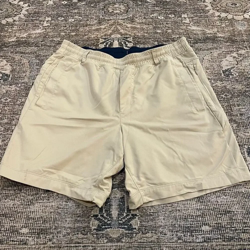 Birddogs Classic Mens M Khaki Tan Lined Athletic Shorts Built-In Liner Elastic